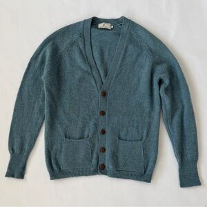 James Pringle Teal Button-Up 100% wool Cardigan